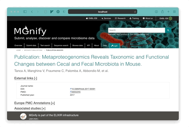 Screen recording of publication annotations page